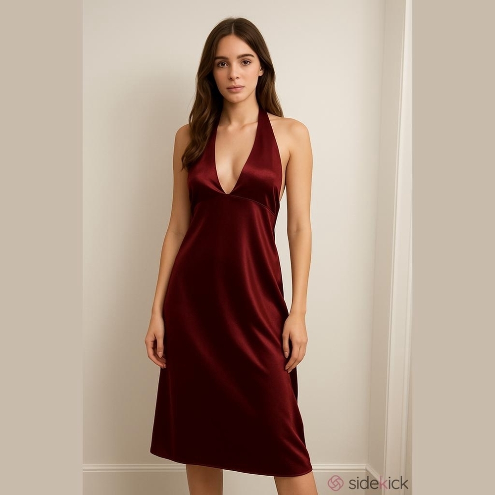 JASON Wu midi halter dress maroon